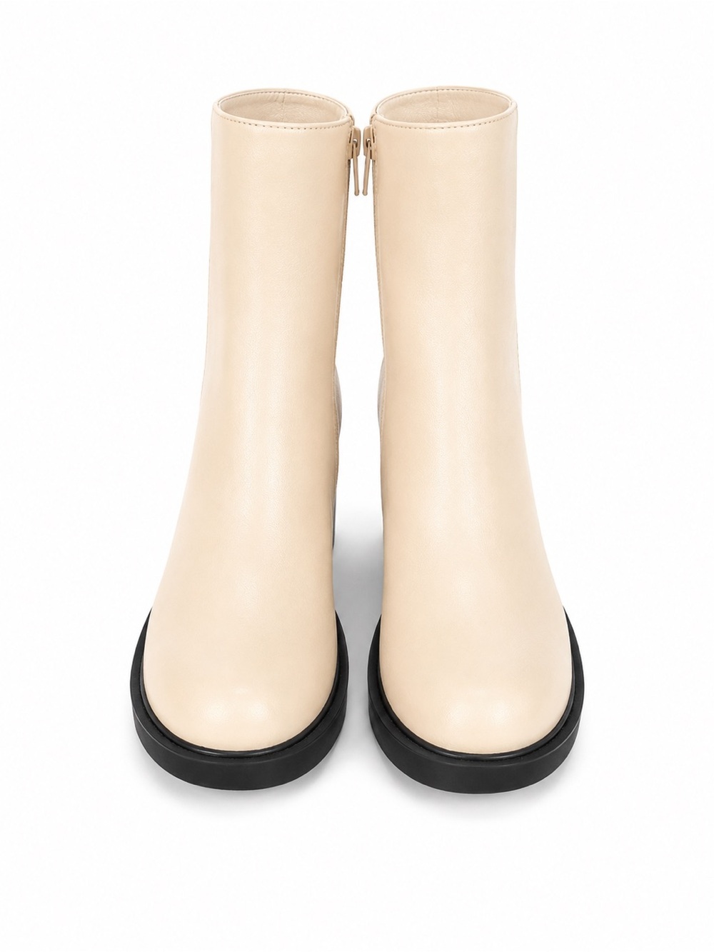 New Lisa Vicky Cream Platform Ankle Boots Women’s Size 8 Block Heel Side Zip - Picture 3 of 7